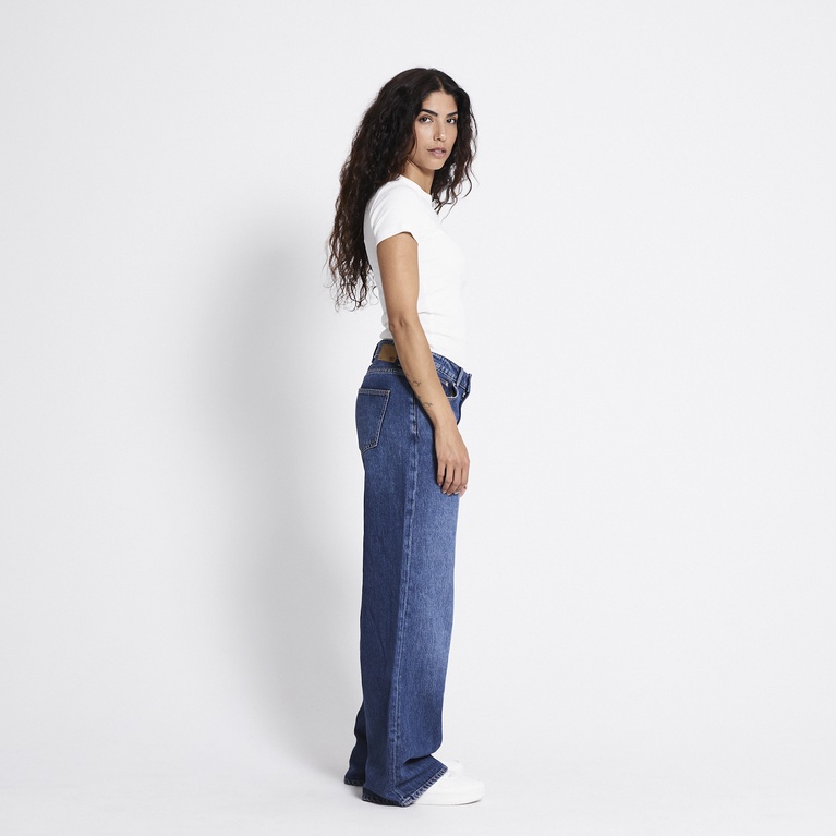 Mid waist wide jeans "Optiwide" Mid wash